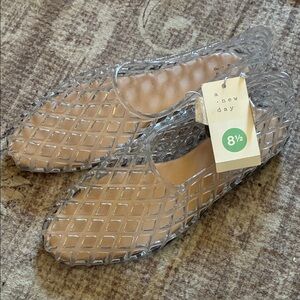 A New Day Women's Clear Diamond Pattern Flats Jellies